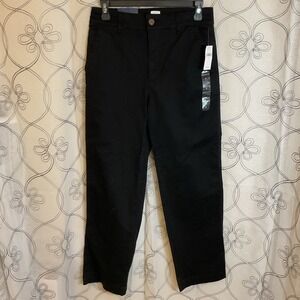 NWT Women's Gap Black Khaki Pants High-Rise Stretch Pockets Size 2